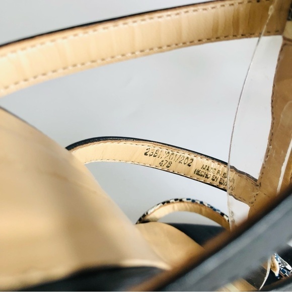 Zara Snakeprint Stiletto Heel Cage Sandals - Picture 10 of 16